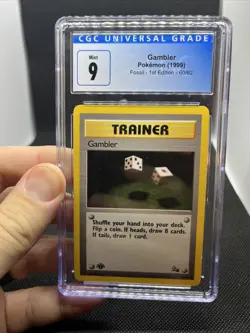 1999 Pokemon Fossil 1st Edition Gambler 60/62 CGC 9 Mint - Image 5