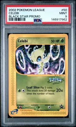 2002 POKEMON LEAGUE PROMO BLACK STAR #50 CELEBI PSA 9 - Image 1