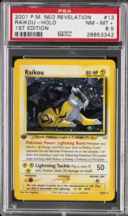 2001 POKEMON NEO REVELATION 1ST EDITION #13 RAIKOU-HOLO PSA 8.5 - Image 1