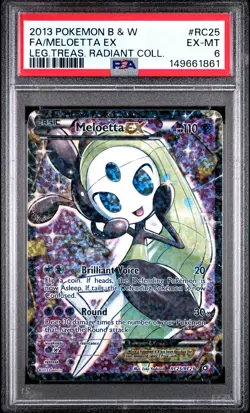 2013 POKEMON BLACK WHITE LEGENDARY TREASURES RADIANT FULL ART/MELOETTA EX PSA 6 - Image 1