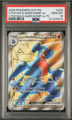 Pokemon 2025 Cynthia's Garchomp EX Premium Collection PSA 10 Black Star Promo - Image 1