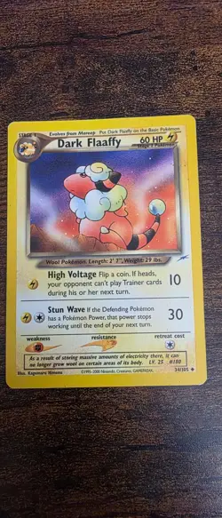 Dark Flaaffy 34/105 Uncommon Neo Destiny Pokemon Moderately Played - Image 1