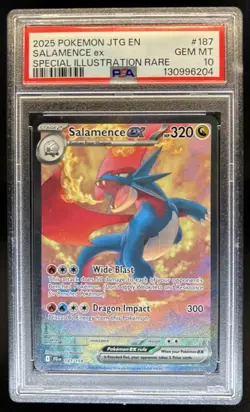2025 Pokemon Journey Together Salamence ex #187/159 PSA 10 GEM MINT - Image 1
