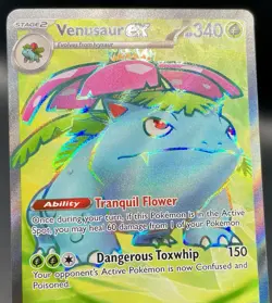Venusaur ex 182/165 Scarlet & Violet: 151 Ultra Rare Full Art Holo Pokemon NM/M - Image 3