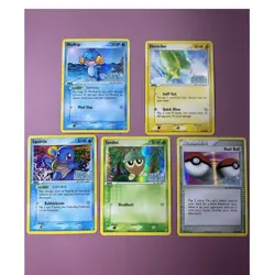 Pokemon TCG EX Crystal Guardians Holo Mudkip, Electrike, Squirtle, Seedot - Image 1