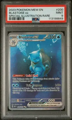 2023 POKEMON MEW EN-151 SIR #200 BLASTOISE ex PSA 9 - Image 1