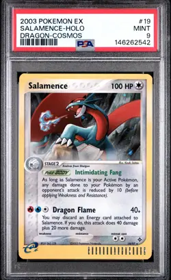 2003 POKEMON EX DRAGON COSMOS #19 SALAMENCE-HOLO PSA 9 - Image 1