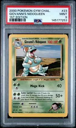 2000 POKEMON GYM CHALLENGE 1ST EDITION #23 GIOVANNI'S NIDOQUEEN PSA 9 - Image 1