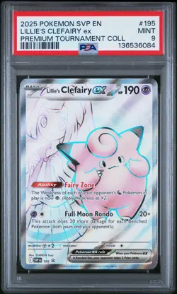 2025 POKEMON SVP EN-SV BLACK STAR PROMO #195 LILLIE'S CLEFAIRY EX PSA 9 - Image 1