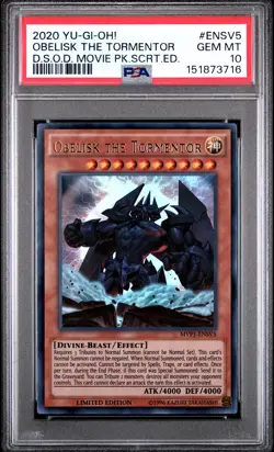 2020 YU-GI-OH! #ENSV5 OBELISK THE TORMENTOR PSA 10 - Image 1