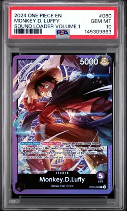 2024 ONE PIECE PROMOS SOUND LOADER VOLUME.1 #060 MONKEY D. LUFFY PSA 10 - Image 1