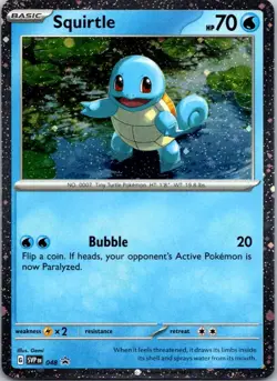 Scarlet and Violet 151 Pokemon Squirtle SVP 048 Holo Rare SVP Black Star Promo - Image 1
