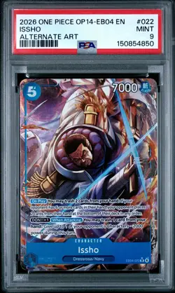 2026 ONE PIECE OP14-EB04-THE AZURE SEA'S SEVEN ALTERNATE ART #022 ISSHO PSA 9 - Image 1