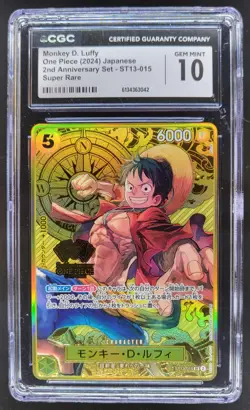 2024 ONE PIECE JP MONKEY D. LUFFY SUPER RARE ST13-015 CGC 10 D PT - Image 1
