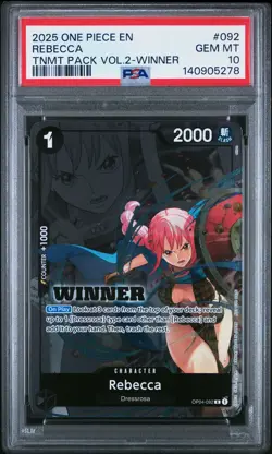 2025 ONE PIECE TOURNAMENT PACK VOL.2 WINNER #092 REBECCA PSA 10 - Image 1