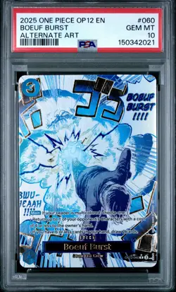 2025 ONE PIECE OP12-LEGACY OF THE MASTER ALTERNATE ART #060 BOEUF BURST PSA 10 - Image 1