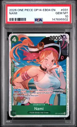 2026 ONE PIECE OP14-EB04-THE AZURE SEA'S SEVEN #031 NAMI PSA 10 - Image 1
