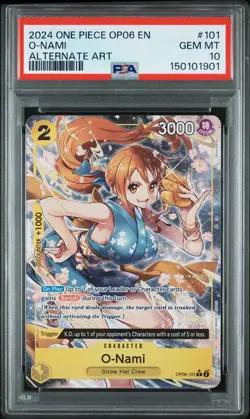 2024 ONE PIECE OP06-WINGS OF THE CAPTAIN ALTERNATE ART #101 O-NAMI PSA 10 - Image 1