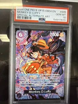 Monkey D. Luffy SP OP-15 ST26-005 adventures on Kami island PSA 10 English!!! - Image 1