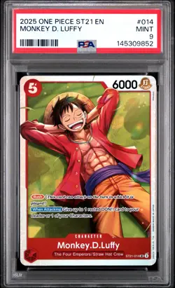 2025 ONE PIECE STARTER DECK ST21-EX GEAR 5 #014 MONKEY D. LUFFY PSA 9 - Image 1