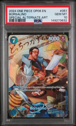 2024 ONE PIECE OP06-WINGS OF THE CAPTAIN SPECIAL ALTERNATE ART BORSALINO PSA 10 - Image 1
