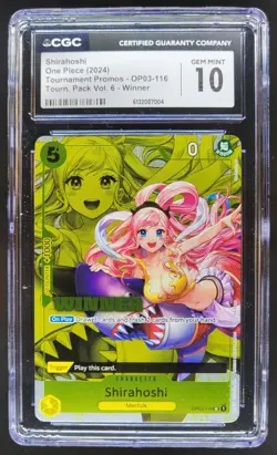2024 ONE PIECE SHIRAHOSHI TOURNAMENT PROMO OP03-116 CGC 10 RC7 - Image 1