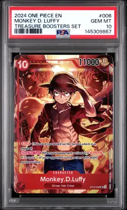 2024 ONE PIECE PROMOS TREASURE BOOSTERS SET #006 MONKEY D. LUFFY PSA 10 - Image 1