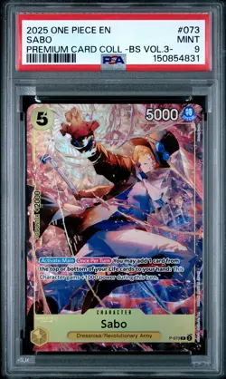 2025 ONE PIECE PREMIUM CARD COLLECTION -BEST SELECTION VOL.3- #073 SABO PSA 9 - Image 1