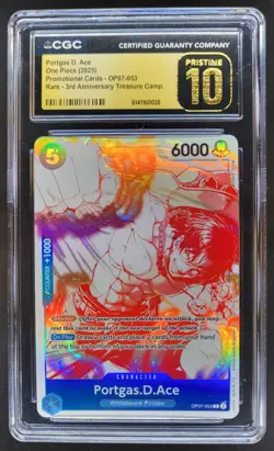 2025 ONE PIECE PORTGAS D. ACE 3RD ANNIV OP07-053 CGC 10 PRISTINE D PT - Image 1
