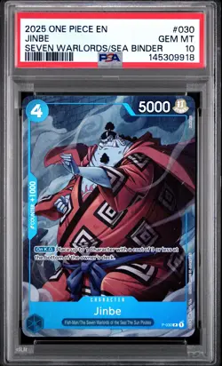 2025 ONE PIECE SEVEN WARLORDS OF THE SEA BINDER SET #030 JINBE PSA 10 - Image 1