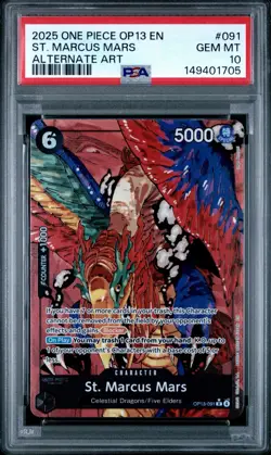 2025 ONE PIECE OP13-CARRYING ON HIS WILL ALTERNATE ART ST. MARCUS MARS PSA 10 - Image 1
