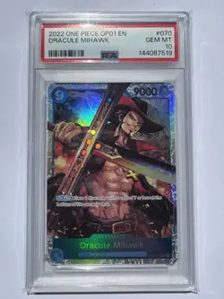 Dracule Mihawk PRE-ERRATA OP01-070 PSA 10 One Piece English - Image 1
