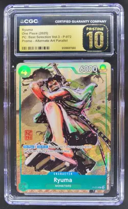 2025 ONE PIECE RYUMA PROMO ALT ART P-072 CGC 10 PRISTINE RC7 - Image 1