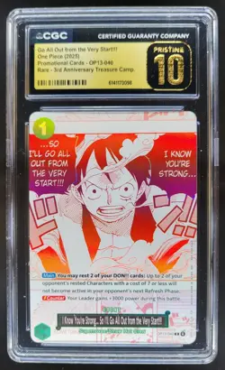 25 ONE PIECE GO ALL OUT FROM THE VERY START PROMO OP13-040 CGC 10 PRISTINE D PT - Image 1