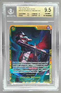 8658 Dracule Mihawk 2026 One Piece Azure Sea's Seven #OP14-119 BGS 9.5 - Image 1