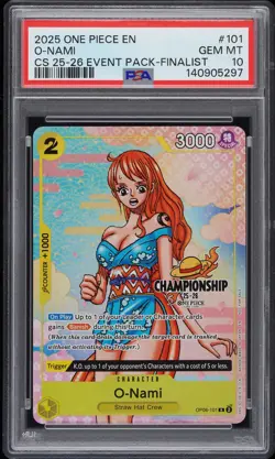 2025 ONE PIECE CHAMPIONSHIP 2025-26 EVENT PACK FINALIST #101 O-NAMI PSA 10 - Image 1