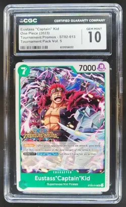 2023 ONE PIECE EUSTASS CAPTAIN KID TOURNAMENT PROMO ST02-013 CGC 10 RC7 - Image 1