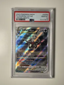 2023 Pokemon Crown Zenith Darkrai VSTAR GG50/GG70 FA Holo Rare PSA 10 - Image 1