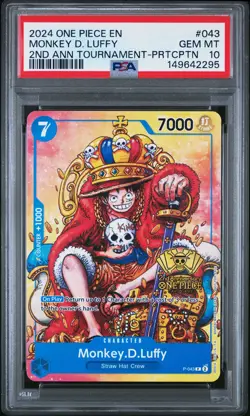 2024 ONE PIECE PROMOS #043 MONKEY D. LUFFY PSA 10 - Image 1