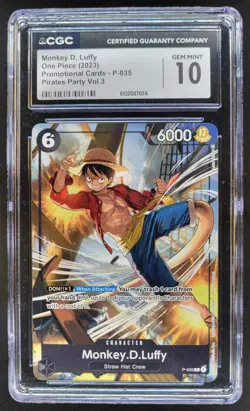 2023 ONE PIECE MONKEY D. LUFFY PROMO PIRATES PARTY P-035 CGC 10 RC7 - Image 1