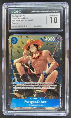 2026 ONE PIECE PORTGAS D. ACE PROMO P-074 CGC 10 D PT - Image 1