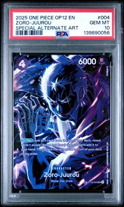 2025 ONE PIECE OP12-LEGACY OF THE MASTER #004 ZORO-JUUROU PSA 10 - Image 1