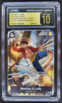 2023 ONE PIECE MONKEY D. LUFFY PROMO PIRATES PARTY P-035 CGC 10 PRISTINE RC7 - Image 1