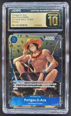 2026 ONE PIECE PORTGAS D. ACE PROMO P-074 CGC 10 PRISTINE D PT - Image 1