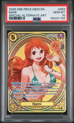 2026 ONE PIECE EB03 HEROINES EDITION SPECIAL ALTERNATE ART #053 NAMI PSA 10 - Image 1