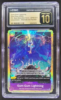 2025 ONE PIECE GUM-GUM LIGHTNING ALT ART OP09-077 CGC 10 PRISTINE RC7 - Image 1