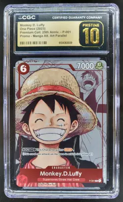 2023 ONE PIECE MONKEY D. LUFFY PROMO MANGA ALT ART P-001 CGC 10 PRISTINE D PT - Image 1