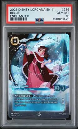 2026 DISNEY LORCANA EN 11-WINTERSPELL ENCHANTED #236 BELLE PSA 10 - Image 1
