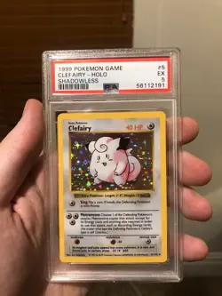 Pokemon Base Set - CLEFAIRY - SHADOWLESS Holo - PSA 5 - Image 1