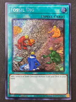 Yu-Gi-Oh TCG 25th #RA01-EN053 Fossil Dig 1st Edition Platinum Secret Rare LP - Image 1